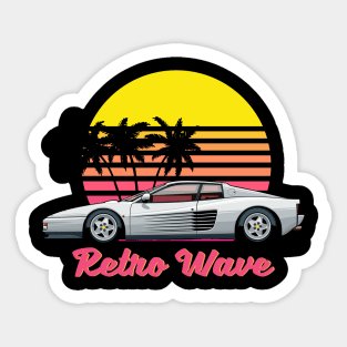 Testarossa Retro wave Sticker